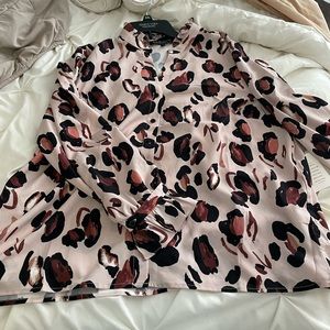 Eloquii long sleeve top, leopard print